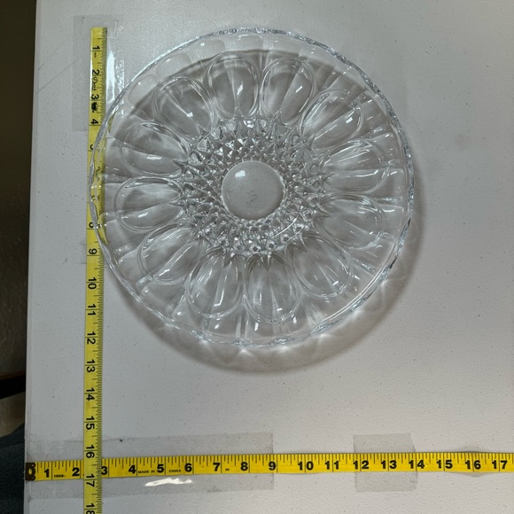 Vintage Crystal egg serving plate elegant dinner serveware dish glass retro - Picture 6 of 6